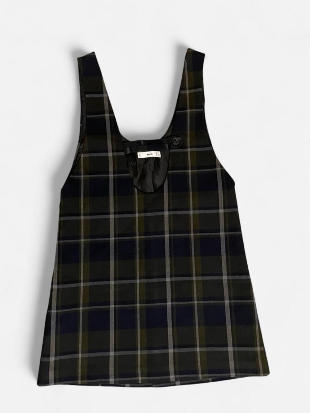 Mango Adult Plaid Pinafore Dress - Black, Navy, Olive